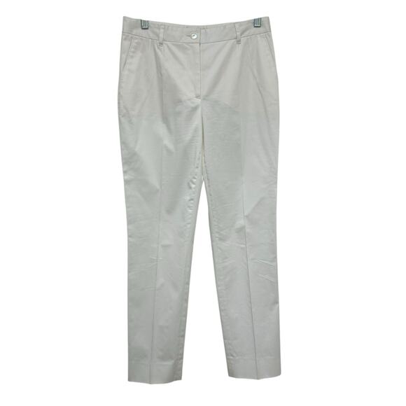 Dolce & Gabbana White Cotton Elastane Blend Zip & Button Pants Womens 40 / 4 - Picture 1 of 6